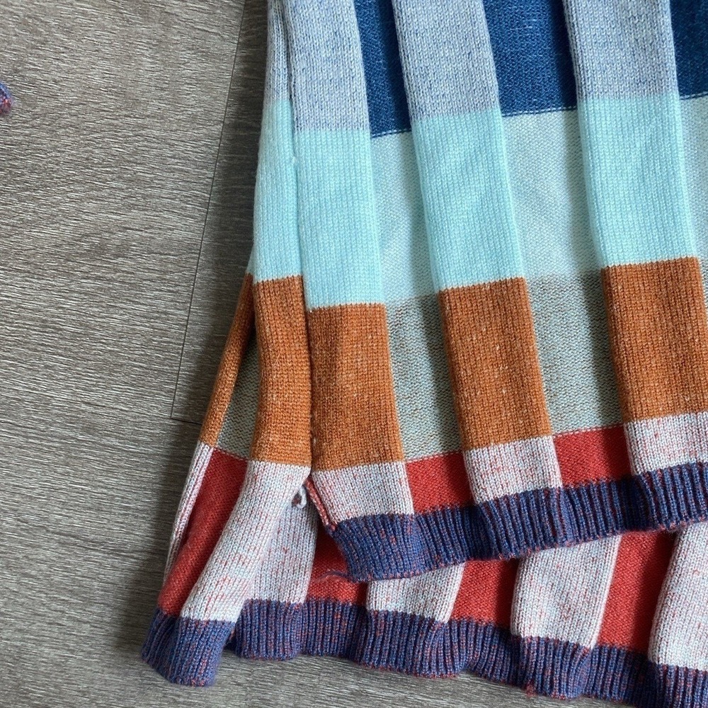 Multicolored Plaid Check Pattern Whimsical Ribbed Knit Turtleneck Vtg M/L 1353 - Picture 4 of 7